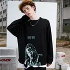 9558#Ovdy 20fw Young Generation Hip Hop Non-pullover Character Sleeve Mens Fashion Hoodie