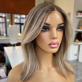 Highlight Ash Blonde Full Lace Wig 100 Raw Virgin Brazilian Human Hair