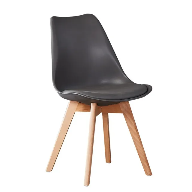 Modern Design Nordic chair office home backrest and upholstered Set plastic solid wood dining chair Cafe shop dining table chair