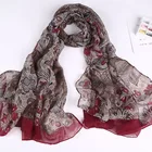 Flower Scarf For Women 2021 New Flower Printed Spring Autumn Polyester Voile Scarf For Women