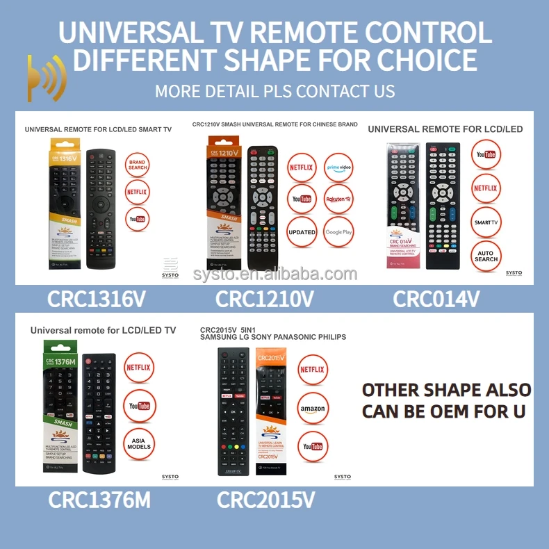 Systo Crc1195v Universal Led Tv Remote Control All Brand In One Remote