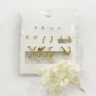 Gold Stud Earring Earringsgold Stud Earrings 2021 BSCI Factory Wholesale Gold Plated 8 Pairs Stud Earring Sets