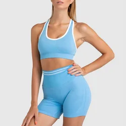 ECBC Conjuntos Para Mujeres Women Workout Fitness Gym Wear Ribbed Seamless Sports Bra Match Shorts Yoga Gym Sets Sportswear