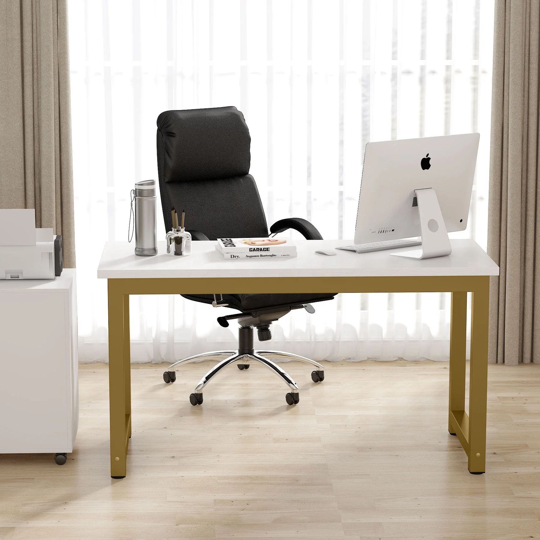 Tribesigns Modern Luxury Wood Computer Desk Sturdy Simple Furniture Adjustable Laptop Table