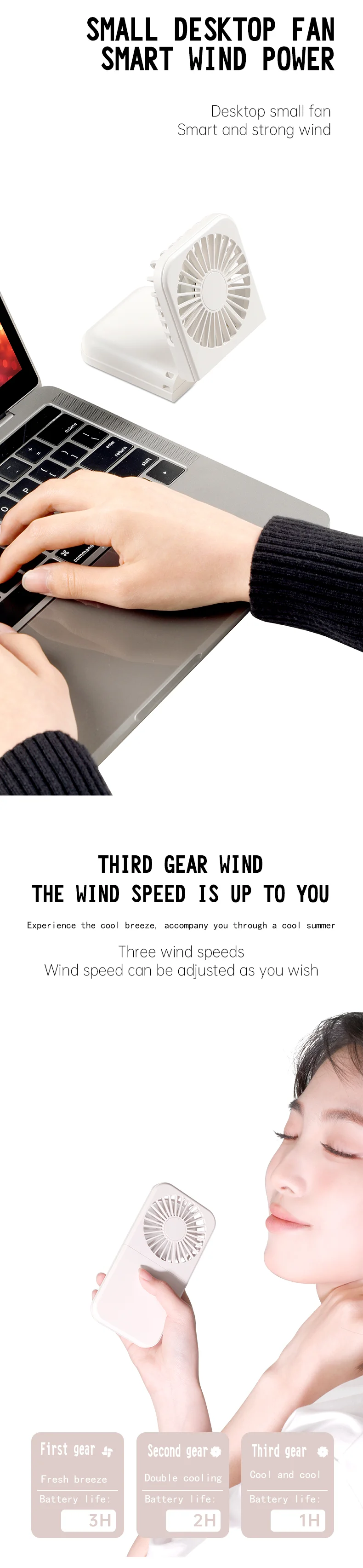 Foldable Neck Handheld Fan, USB, 5V, Battery - detail 8