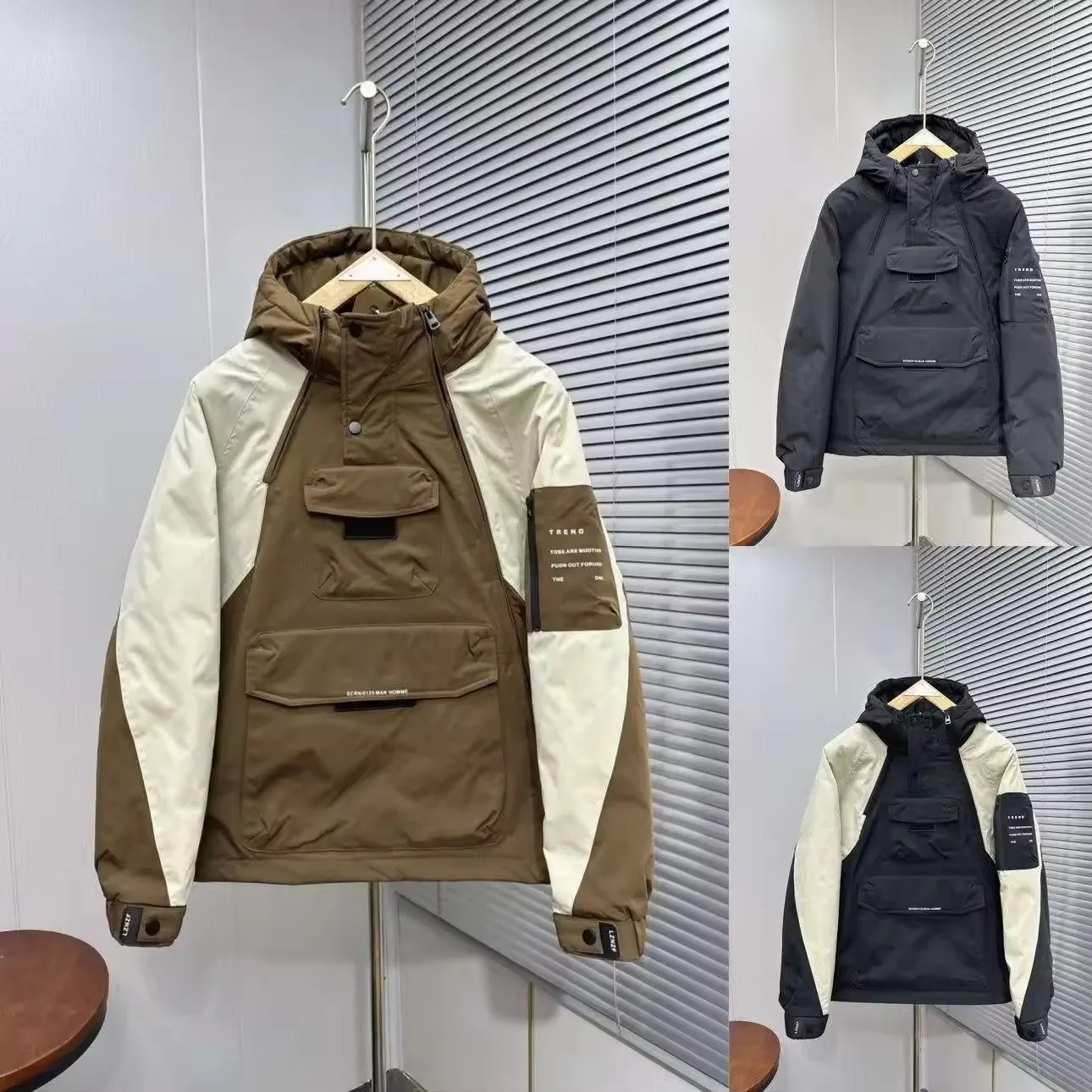 Wholesale fashion designer men's coats Custom down foam men's down jackets men's winter coats