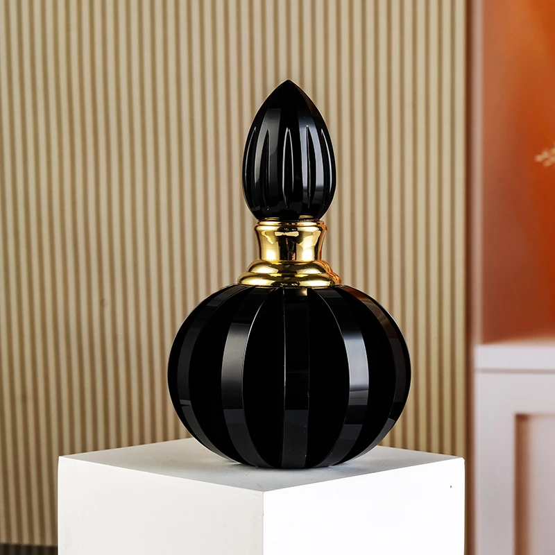 product small bridge unique design spherical blade 12ml glass empty bottle elegant crystal perfume bottle-7