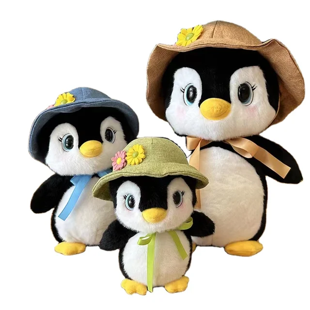 Cute hat Penguin plush toy 11CM animal Little Penguin children's birthday gift claw doll