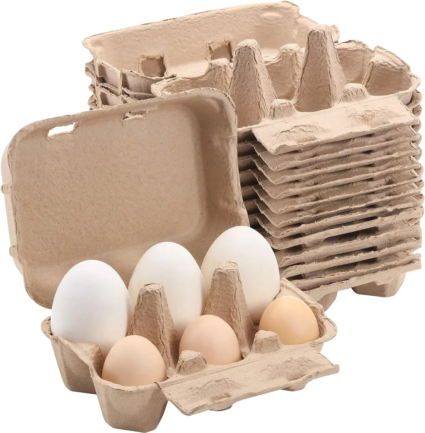 Colored Half Dozen Egg Cartons 20 Pcs Set Natural Pulp Paper Egg