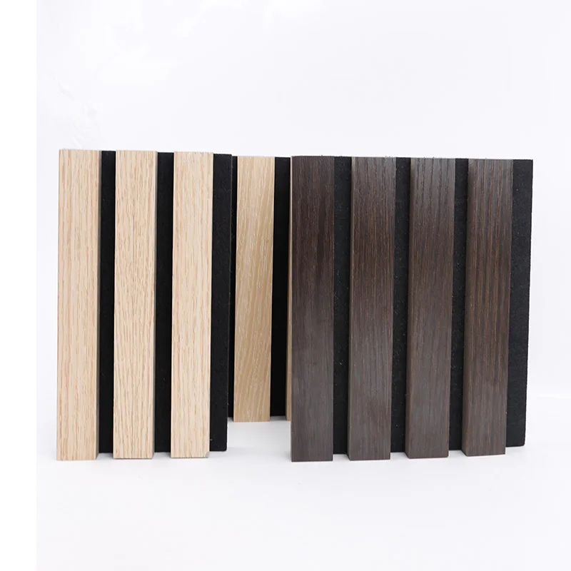 Akupanel Natural Veneer Oak Acoustic Panels Slat Wooden Wool Slatted Decorative Acoustic Wood Wall Panel Sound Proof Wall Panels