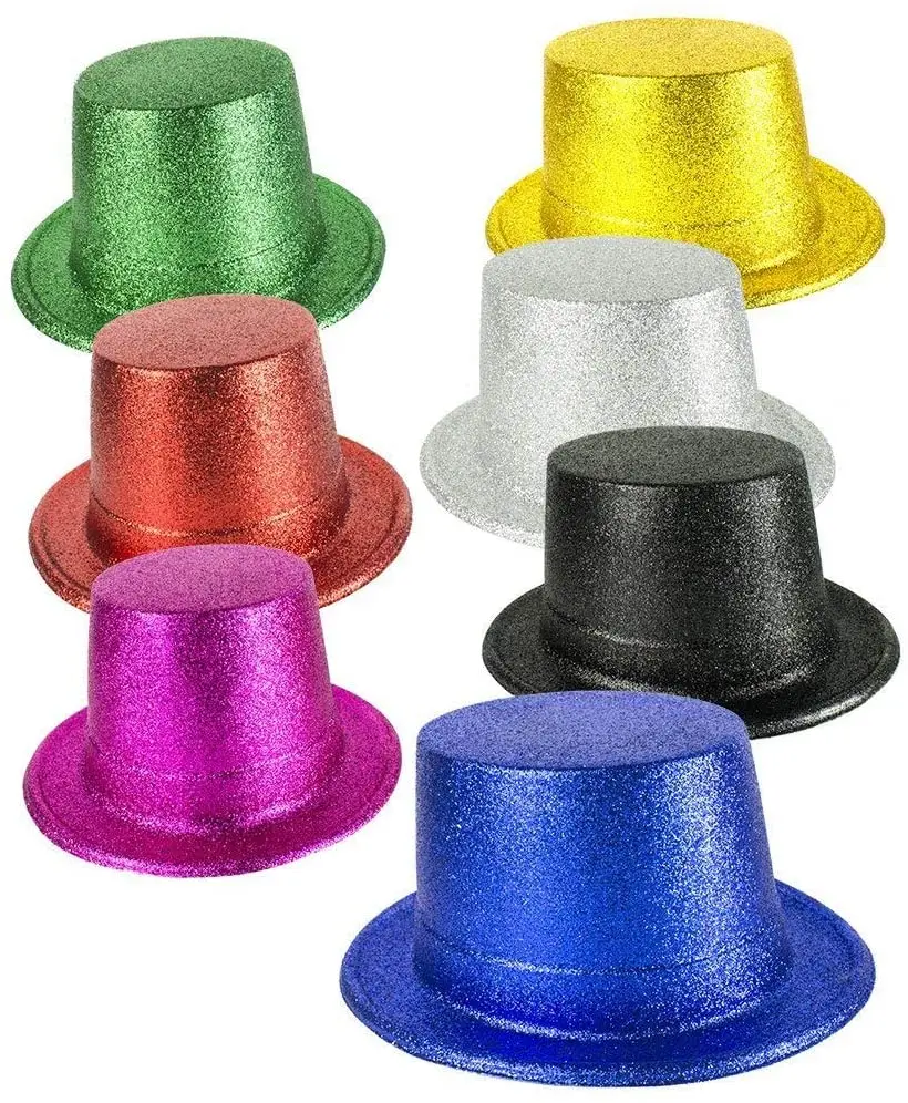 Gold Powder Top Hat Bright Glitter Top 