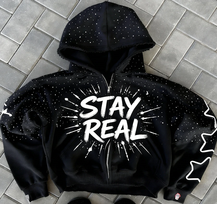 Custom Logo Screen Printing French Terry Brushed Cotton Graphic extreme Heavyweight Embroidery Men Zipper up Rhinestone Hoodie supplier