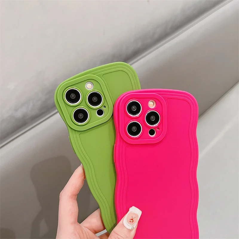 Shockproof Wave Soft Mobile Phone Case For iPhone 15 14 13 12 11 Pro Max Xs Xr Xs Max 7 8 Plus TPU Protection Back Cover