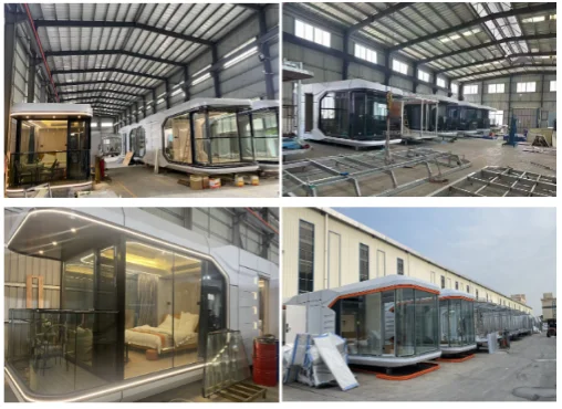 product steel extendable breathable modern capsule container house prefabricated commercial space airship pod-10