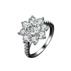 Diamond Ring Real Silver 925 Moissanite Diamond Ring Female Silver Sun Flower Flower Real Silver 925 Ring