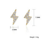 925 Earrings Free Sample Wholesale Custom OEM 925 Sterling Silver Small Lightning Stud Earrings For Women