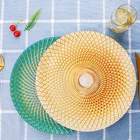 Green Black Wedding Wholesale Luxury Green Blue Gold Black Peacock Charger Plate For Wedding Kitchen Dinner