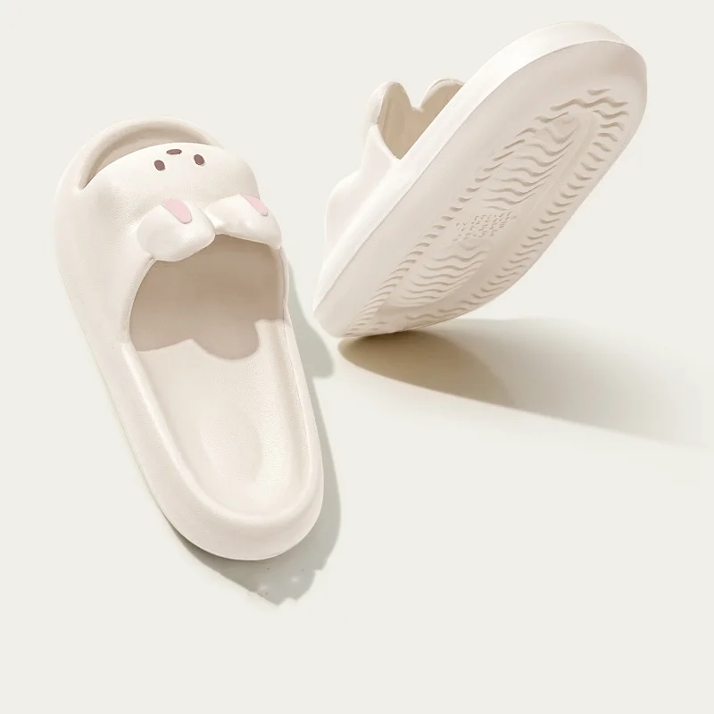 Cute Rabbit Soles Slippers EVA Slippers Women Slide Sandals Indoor Flat Shoes Polyester Shower Slippers