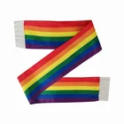 Scarf OEM Hot Selling Good Price Customized Printed Custom Light Satin Material Rainbow Scarf