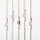 Pearl PJ-C096 Gem Natural Pearl Gemstone Pendant Necklace Pearl Beaded With Stone Necklace Wholesale Price