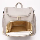 Leather Diaper Bag Custom Premium PU Leather Diaper Bag Set Multi Function Diaper Bag With Insulated Bottle Pocket