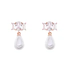 Zirconia Earrings Earrings Baguette Zirconia Baroque Fresh Water Pearl Earrings Gold For Bridal