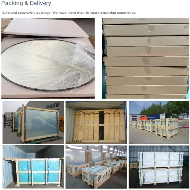 Modern Luxury Bathroom Dressing Table Metal Framed Round Large Big Explosion-proof Wall Mounted Mirror