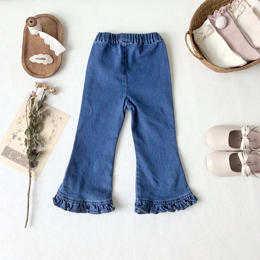 Spring and autumn stretch flared jeans for girls children denim pants