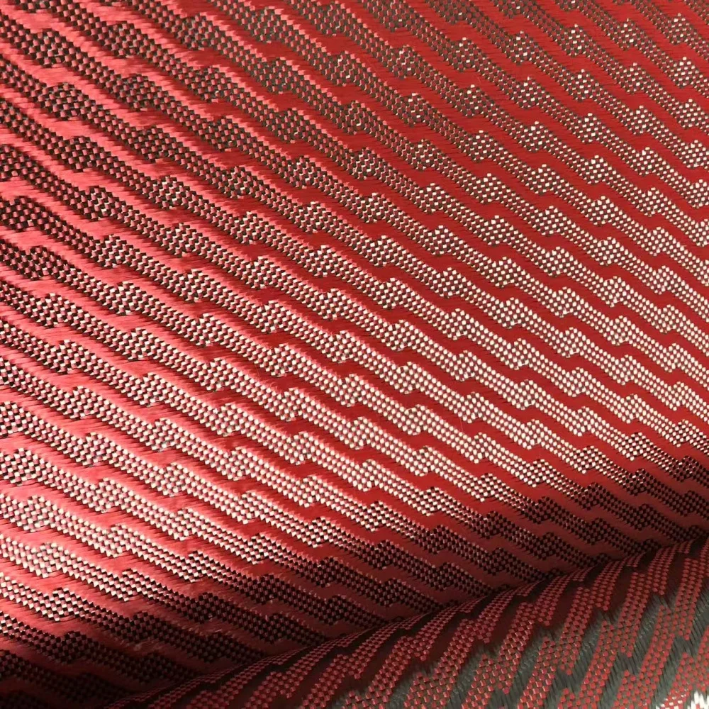 High Strength 3K 240g Composite Material Lightening Pattern Texture Red Carbon Fiber Fabric High Strength 3K 240g Composite Material Lightening Pattern Texture Red Carbon Fiber Fabric