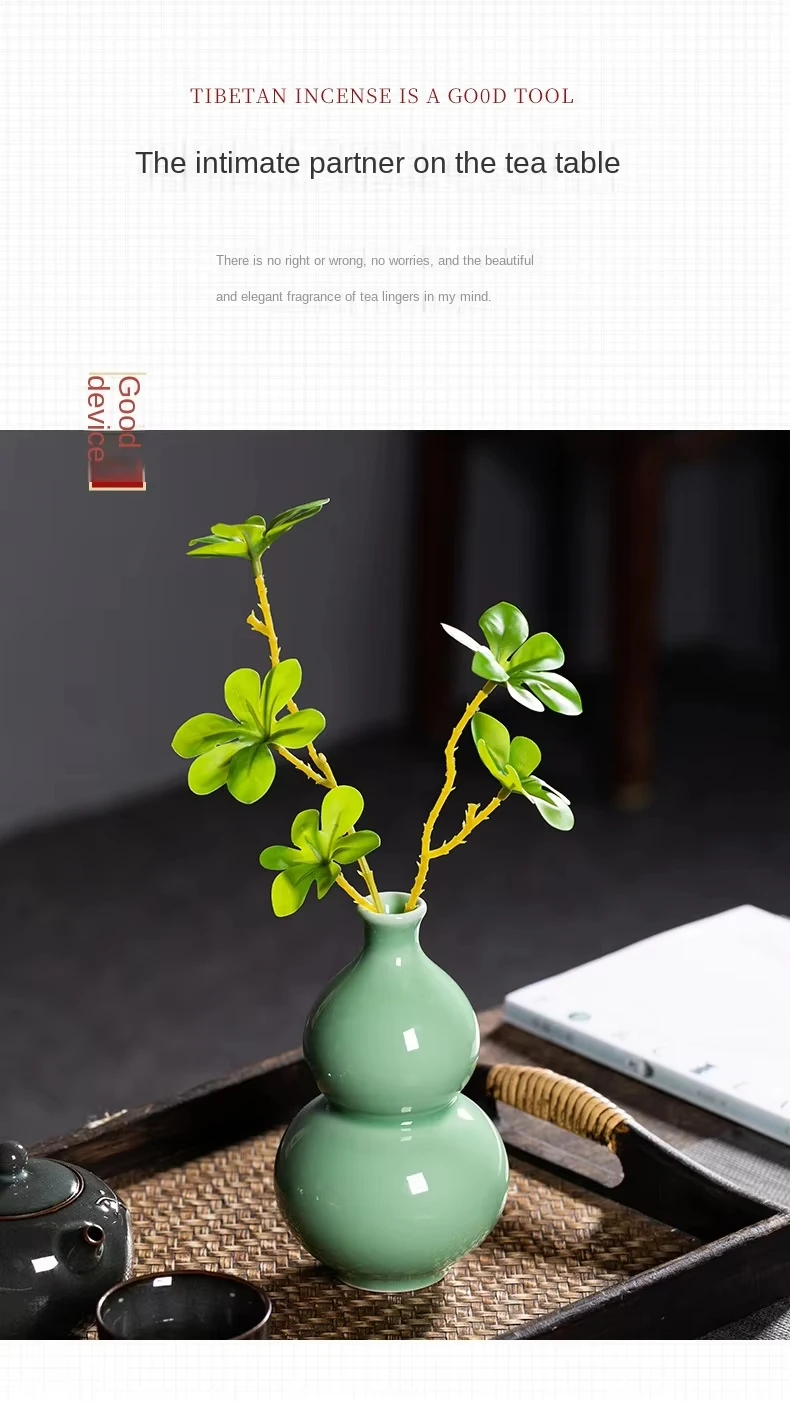 product longquan celadon chinese style floral ornaments tustic small vase simple creative bud flower ceramic vases for flowers-4