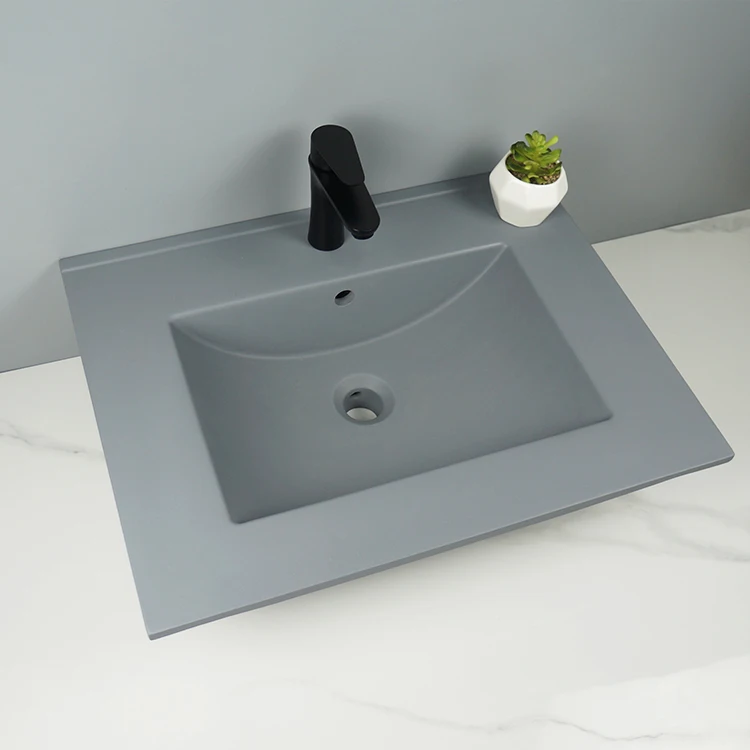 TARPUL 2023 Custom-made Rectangular Stone Basin Sink Modern Design for Hotel Home Concrete Cement Ceramic Mount Installation details
