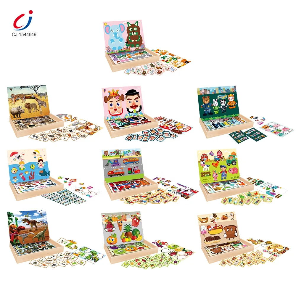 Educational Toys Magnetic Stickers Wooden Magnetic Building Blocks Jigsaw Puzzle Toy, Puzzle Game 3D Magnetic Puzzle For Kids