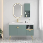 Factory Cute Color Toilet Cabinet Modern Storage Furniture Pvc Mirror Bathroom Vanity Set