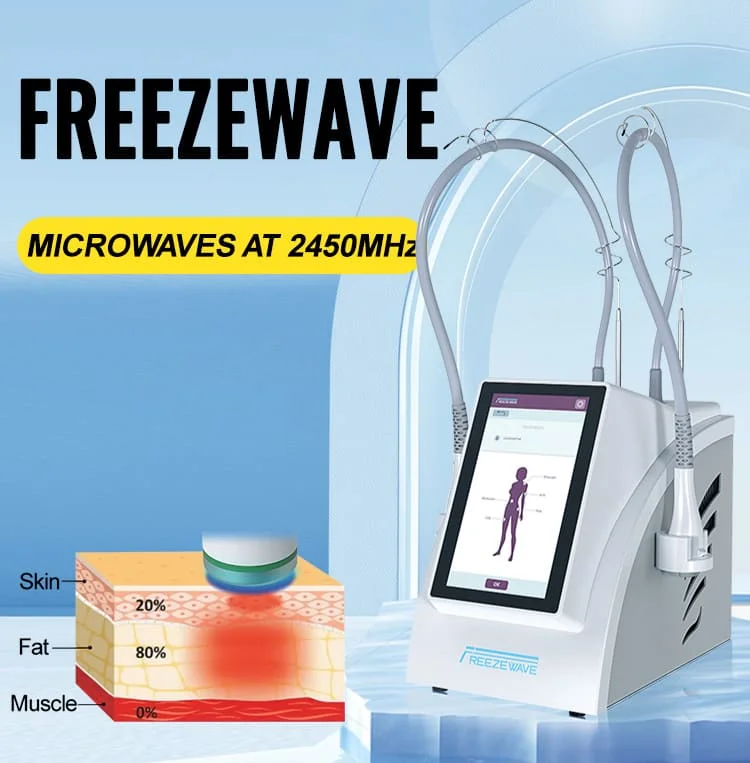 FREEZEWAVE Non-Invasive Body Contouring and Slimming Machine 9 <h2>Professional Microwave Fat Reduction System for Clinics, Med Spas & Aesthetic Centers</h2> Discover the professional FREEZEWAVE body contouring machine featuring 2.45GHz microwave technology, fat reduction, cellulite improvement, skin tightening, and non-invasive body sculpting for aesthetic clinics and salons. FREEZEWAVE Non-Invasive Body Contouring and Slimming Machine