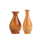 Gift Wholesale 2 Piece Set Natural Polished Cliff Cypress Wooden Gourd Ornaments Carving For Gift