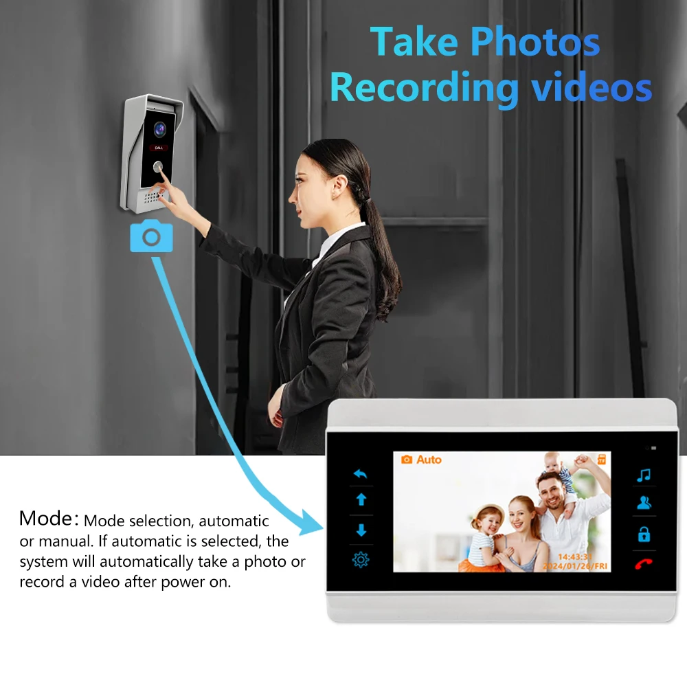 Take Photos Record Video Intercom System Manufacturer Bulk Order Price 7 Inch Cvbs Intercom System Wired Home Intercom System