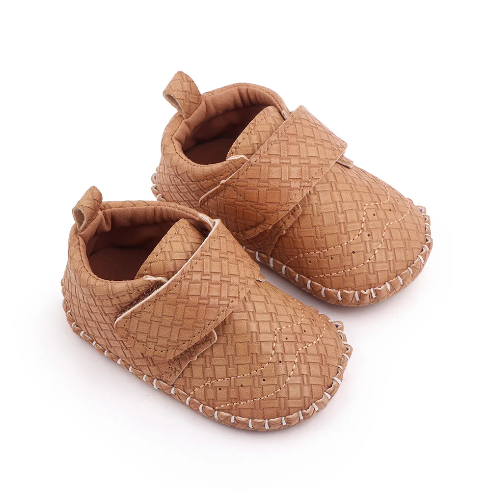 Baby Shoes for Boys Pure Color PU Leather Infants Simple Casual Soft Sole Non-slip Toddler Shoes supplier