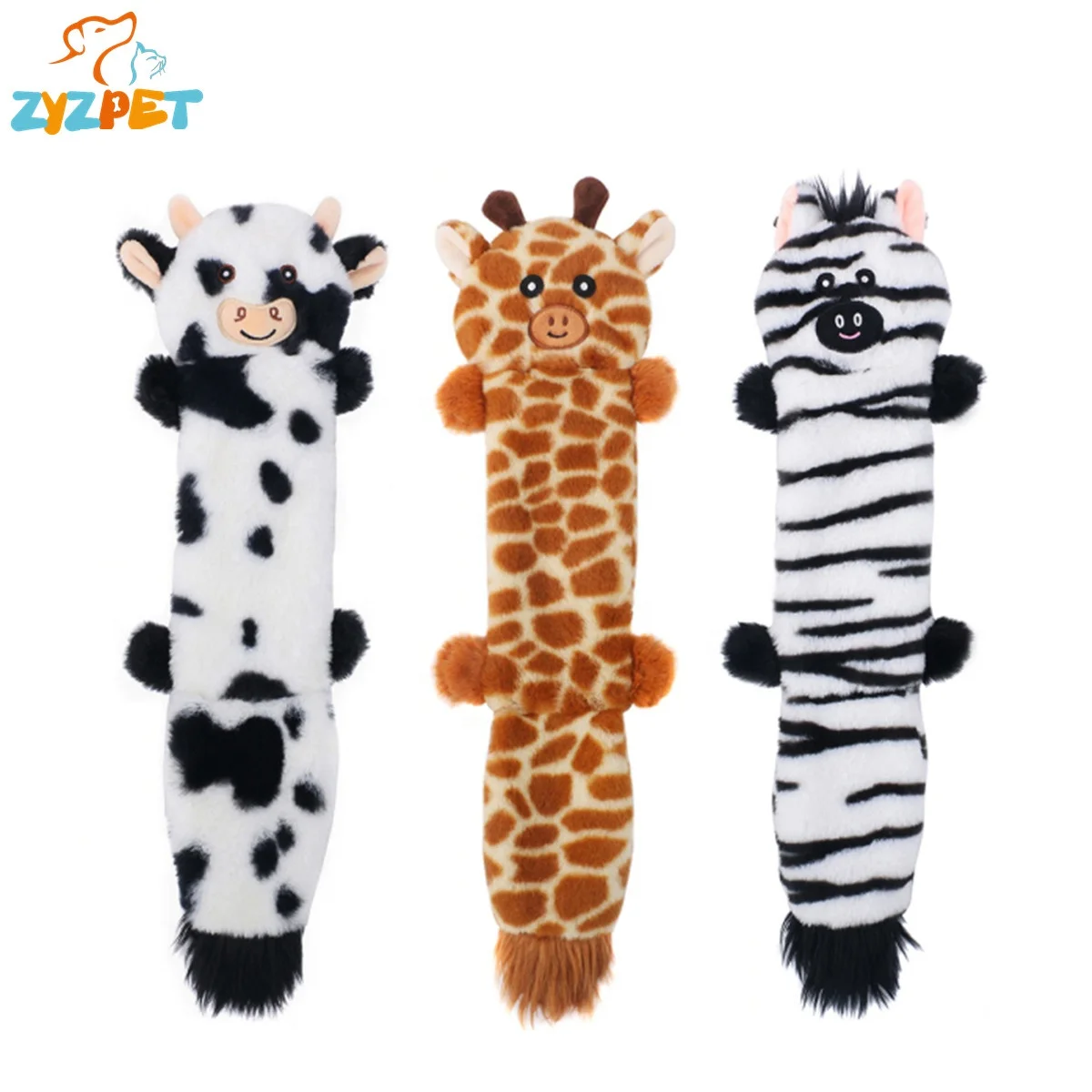 New Cute Plush Squeak Toys Pet Raccoon Fox Animal Plush Toy Dog Chew