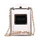 Purse 2020 New Fashion Banquet Crystal Ladies Crossbody Purse Perfume Bottle Clear Acrylic Paris Clutch Bag