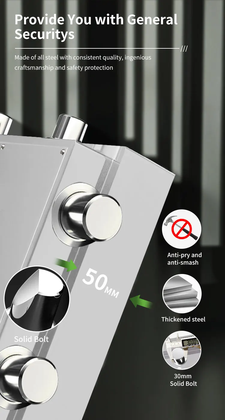 CEQSAFE High Security Metal Digital Mechanical Combination Lock Fireproof Safe Box Electronic Double Lock Doors Vault Safe factory