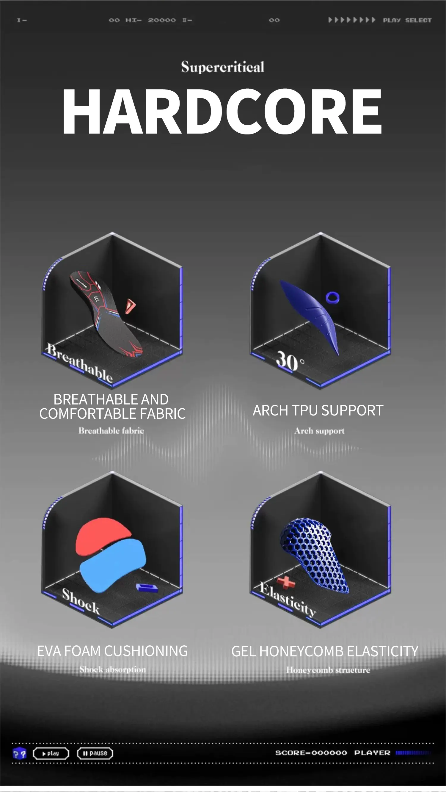Ultra-Light EVA Sports Insoles with TPU Arch Support Ultra-Light EVA Sports Insoles with TPU Arch Support