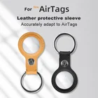 Case Protective Real Genuine Protected Cover Chain Pu Holder Airtag Case Leather