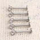 Ring Piercing 316L Surgical Steel 18G 16G 14G Cubic Zircon Threadless Labret Ring Body Piercing