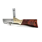 Gun Knife Gun Knife Red Wood Handle Gun Shaped Pocket Hunting Knife With Led Light
