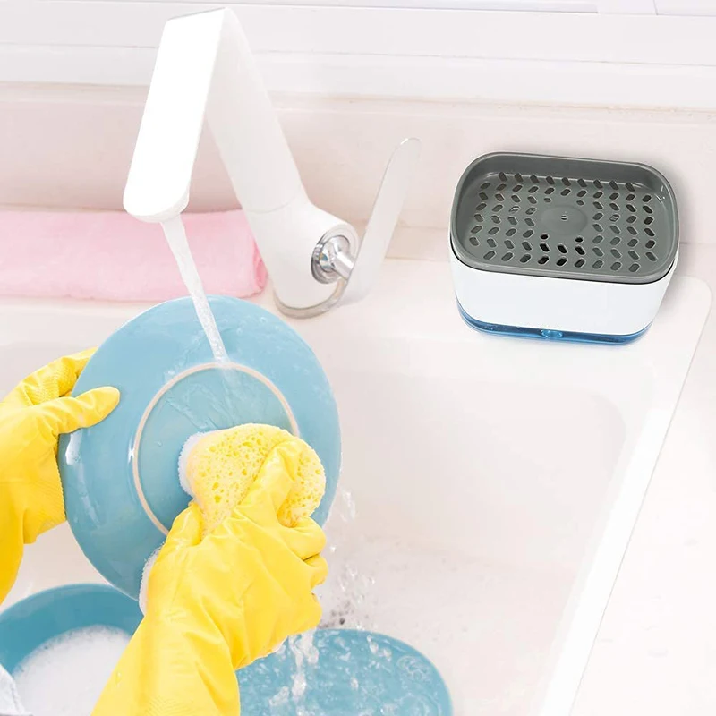 Soap Dispenser And Tray & Dishwashing Liquid Dispenser & Soap Dispenser With Sponge Holder