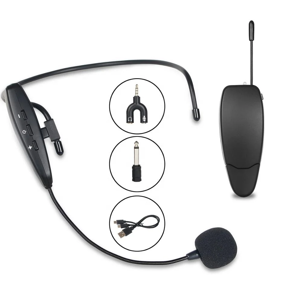 Uhf Wireless Microphone Ear Headset Mic 