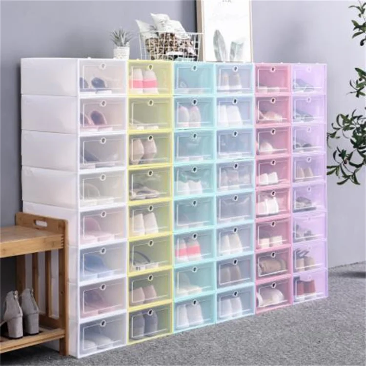 Wholesale Shoes Organizer For Home Household Stackable Clear Plastic Drawer Case Shoes Storage Box