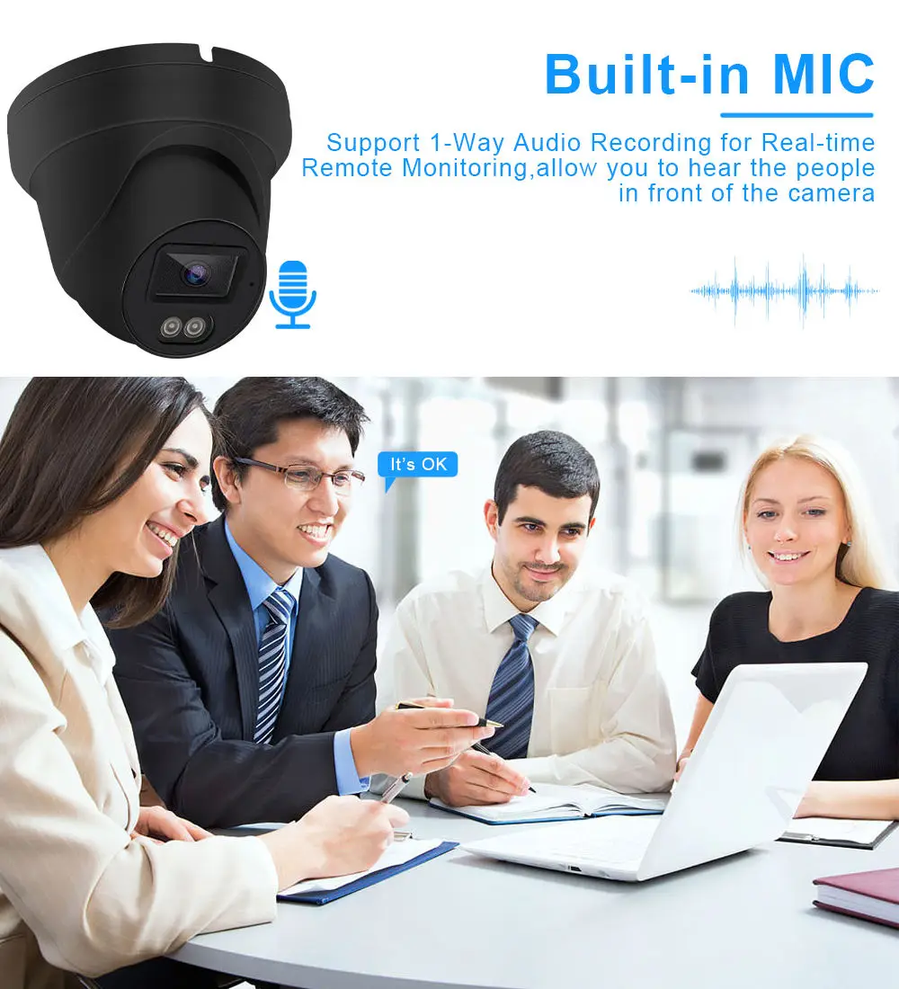 Smart Home 8 Channel IP66 POE Surveillance Camera System with 4K 8MP CCTV Security Network Camera