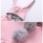 Kids Clothing Child Girls Red Hooded Coats Kids Thicken Heated Cute Bunny Jacket With Hood Baby Girl Winter Clothing