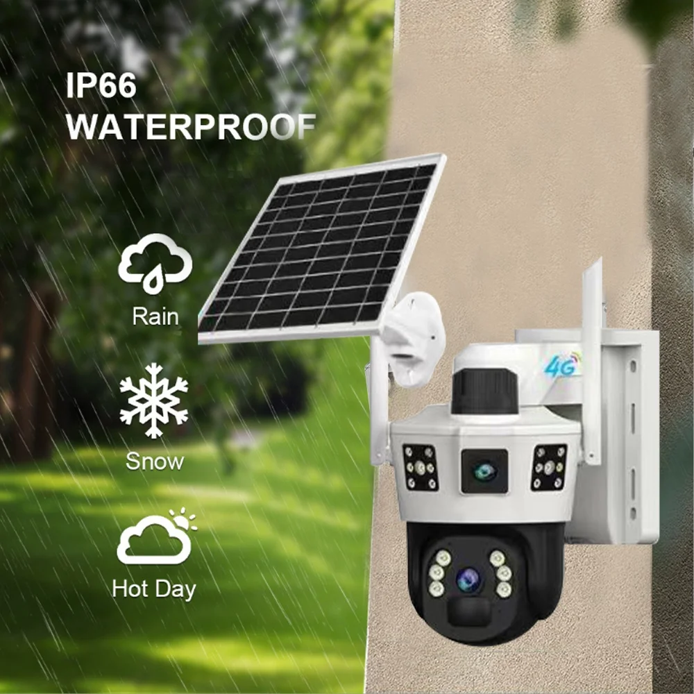 4k Low Power Security Camera Wireless Wifi Outdoor Waterproof  Motion Detection 4g  Built-In Battery Cctv Solar Camera